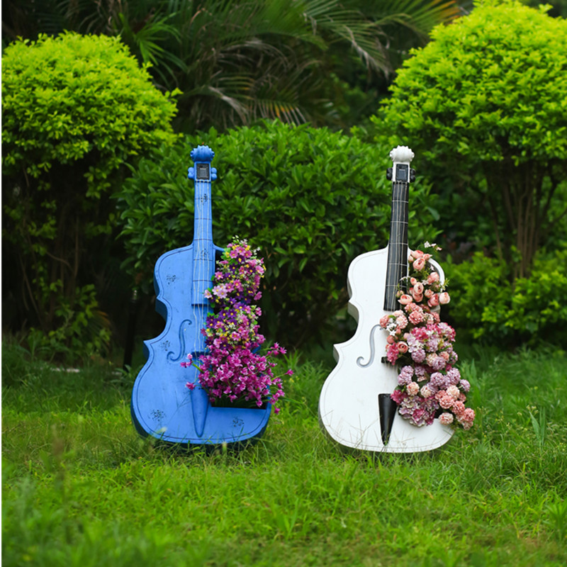 Resin Art Wedding Gift - Cello-Shaped Garden Statue Large Outdoor Patio
