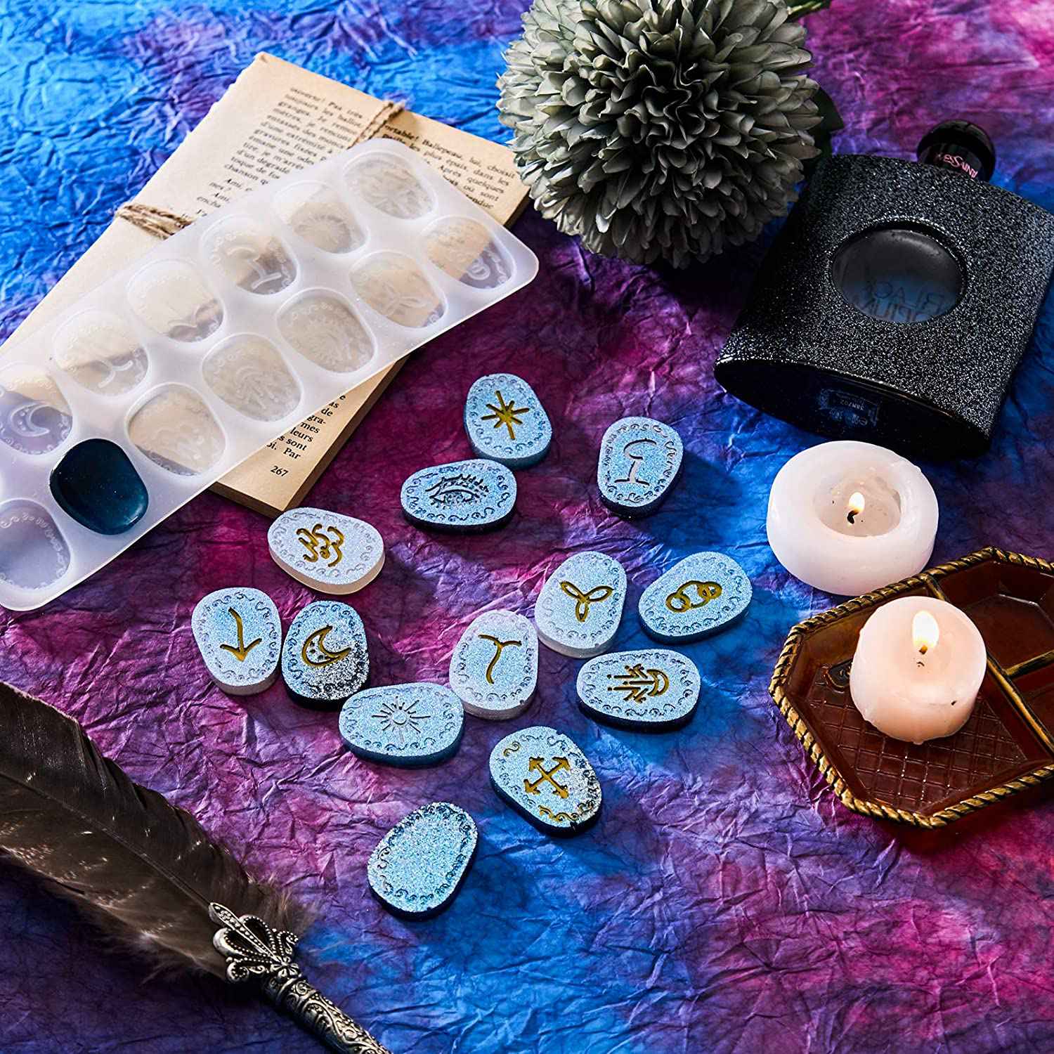 ABWZ-Witch Rune Resin Mold Sym - Resin Art Alphabet 评论和价格