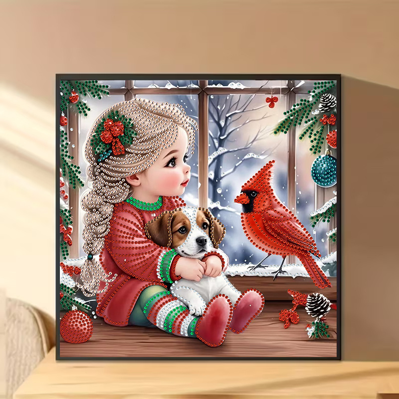Winter Girl and Dog Diamond Pa - Resin Art Work 评论和价格