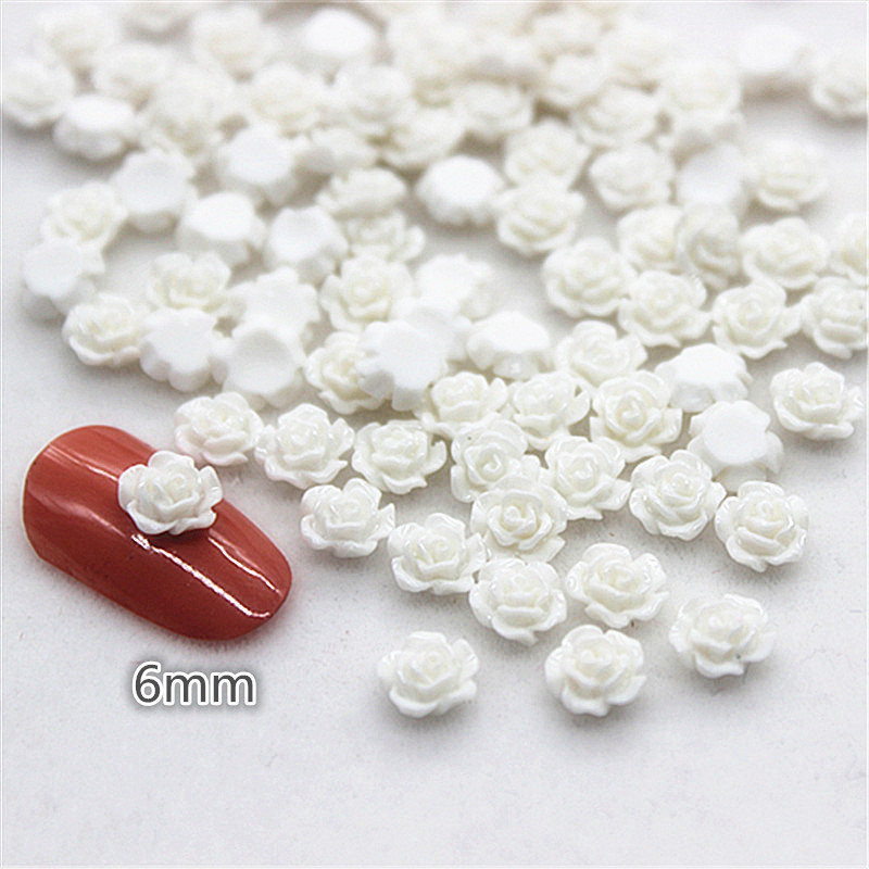 100pcs 6mm Resin Mini Rose Flo - Resin Art Rose 评论和价格