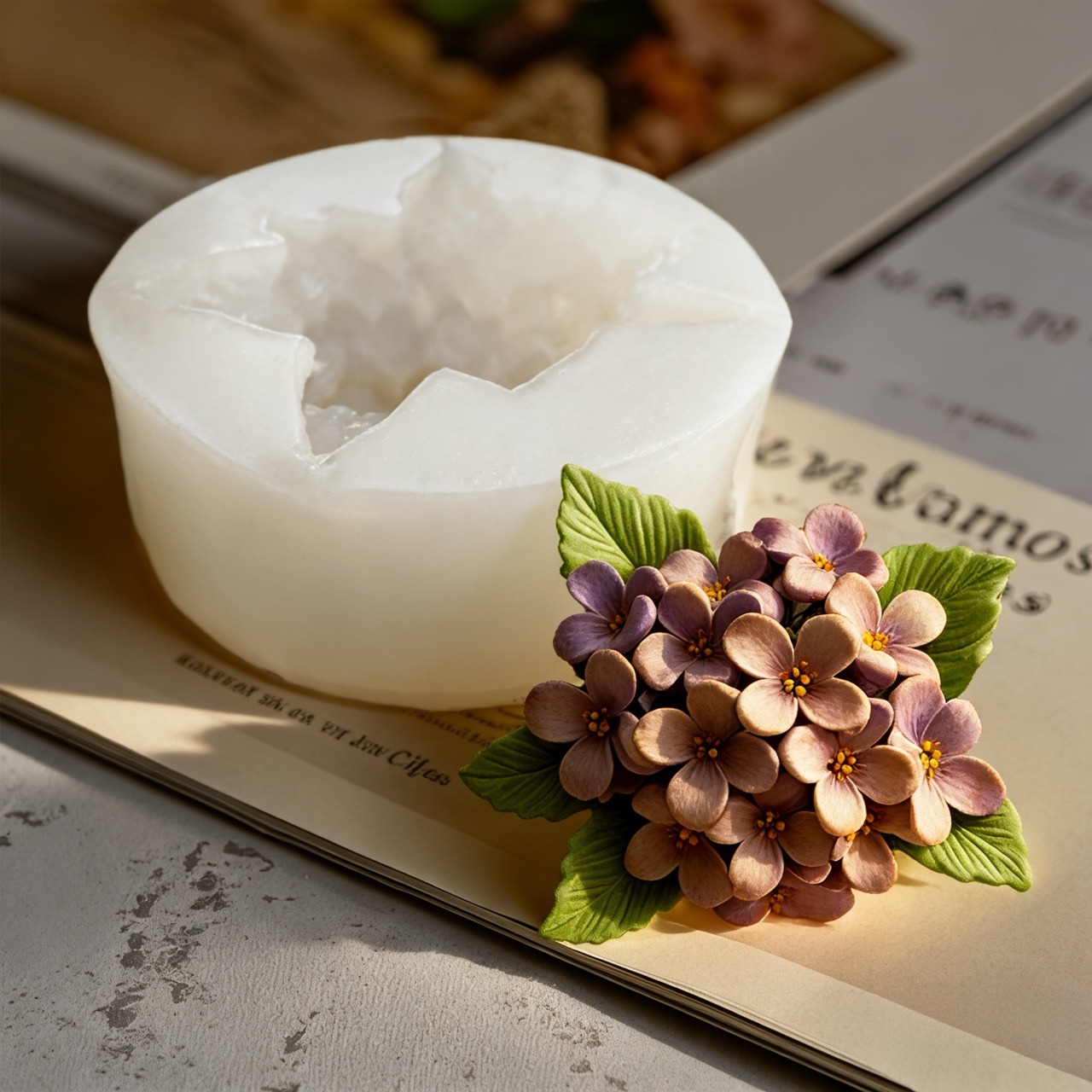 2-Piece 3D Rose and Lilac Sili - Resin Art Rose 评论和价格