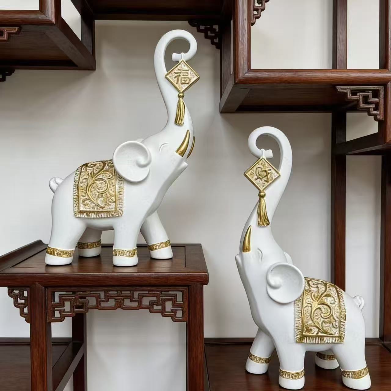 One Pair Chinese Style Lucky W - Resin Art Wedding Gift 评论和价格