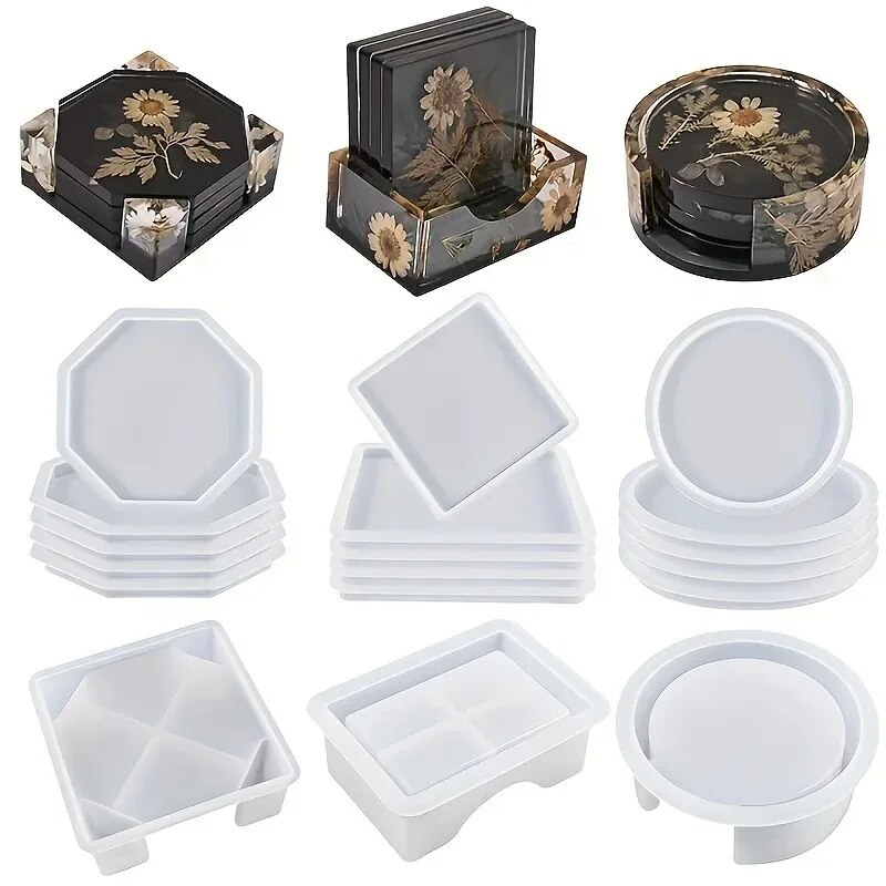 Coaster Resin Molds Set Includ - Resin Art Case 评论和价格