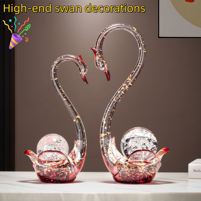 Luxury Resin Swan Figurine Cou - Resin Art Wedding Gift 评论和价格