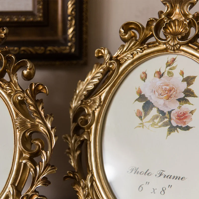 Retro Gold Oval Resin Photo Fr - Resin Art Wedding Gift 评论和价格