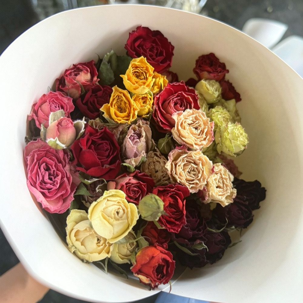 Natural Dried Rose Flower Bouq - Resin Art Rose 评论和价格